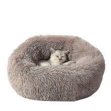 (3XL-100CM, Brown) Pet Round Plush Warm Pet Bed
