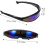 2Pcs Black Frame Blue Mirror Polarized Cycling Sunglasses Fish Shape 2