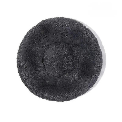(3XL-100CM, Dark gray) Pet Round Plush Warm Pet Bed 1
