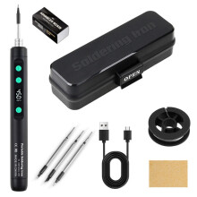 Kit saldatore senza fili - Saldatore ricaricabile tramite USB con 3 punte per saldatura, 3 temperature regolabili da 260 a 450