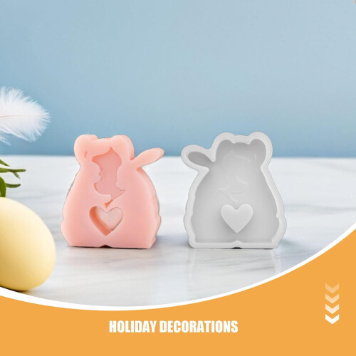 3pcs Easter Candle Molds Silicone Bunny and Egg Molds for DIY Easter Crafts and Aromatherapy Candle Making 2