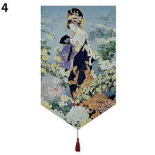 (4) Japanese Short Doorway Curtain Hanging Flag Valance Parlor Dcor