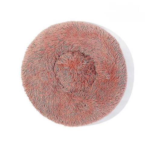 (2XL- 80CM, Pink) Pet Round Plush Warm Pet Bed 1