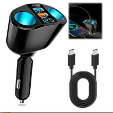Încărcător auto 120w încărcare super rapidă, mufă de conversie pentru bricheta auto de la una la cinci prize rapide de la una la două