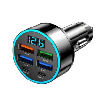 Încărcător auto pentru brichetă, mufă de conversie pentru telefon mobil, încărcare super rapidă cu cinci găuri, interfață USB pentru ma