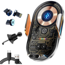 Încărcător auto wireless super rapid de 66 de wați, multifuncțional, cu încărcare wireless inteligentă, suport pentru telefon mobil pen