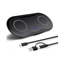 Încărcător wireless bilateral de 30W cu încărcare rapidă duală de 15W, model privat, nou, cu funcție de încărcare bliț universală