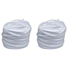 2X Wicker Repair Supplies Synthetic Rattan Material, Durable Patio Furniture Repair Kit White