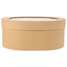 Oval Paper Baking Box with Clear Window Multipurpose Pastry & Candy Storage, Creative Wedding Favor Packaging, Sturdy Kraft Paper for Pa