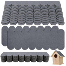 Lot de 32 feuilles de feutre bitumé autocollant pour nichoir, gris, pour toiture de nichoir.
