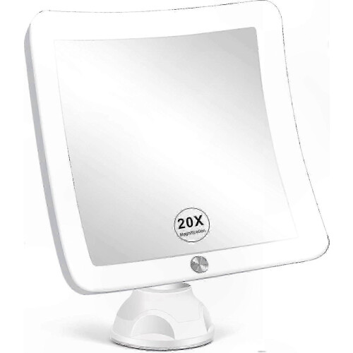 Miroir de maquillage LED grossissant x20 avec éclairage amélioré