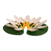 Lotus-/lelievormig wijnrek voor badkuipen en zwembaden; functioneert ook als glazenrek en flessenhouder.