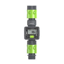 RAINPOINT Digitaler Wasserdurchflussmesser mit LCD-Anzeige für den Außenbereich, zur Messung des Wasserverbrauchs und des Durchflusses