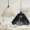 Weave Lamp Shade Wall Light Cover Ceiling Light Shade-Black 7