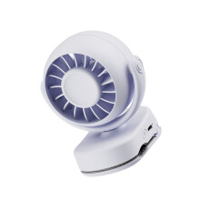 Compact ABS Fan with Adjustable Head Rechargeable Clip On-Green