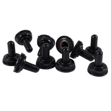 10 x Wasserdichte Kippschalterkappen aus schwarzem Gummi, 6 mm Durchmesser