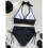 Comfortable Swimsuit Polyester Separate Top Bottom-Black XL 5