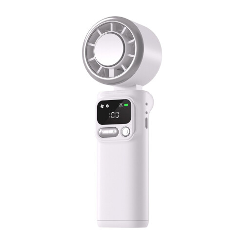 Rechargeable Handheld Fan with Cold Compress Digital-White