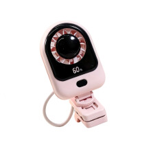Cordless Clip On Fan Stepless Speed Adjustable Cooling LED-Pink