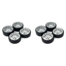 8Pcs Hard Plastic Drift Tire Tyre Metal Wheel Rim for  284131 K969 K989 P929 -Z 1/28 RC Car Upgrades Parts,2