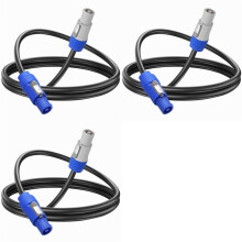 3X Câble D'Alimentation PowerCon 16 AWG, Entrée PowerCon CA Vers Sortie PowerCon, Rallonge D'Alimentation 15 A 3 Broches pour Équipement Audio et