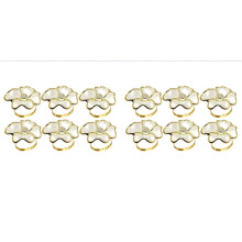 Flower Napkin Rings, Elegant Napkin Holders for Paper Napkins and Table Cloths Set of 12, A