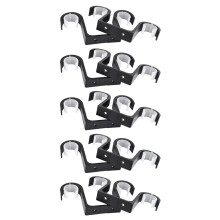 10Pcs Double Curtain Rod Brackets Ceiling Mount Supports Aluminum Alloy Black