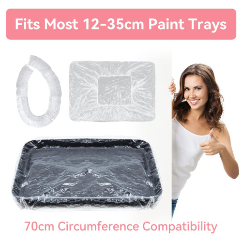 PEAPIN 20 Pack Paint Tray Liners - 70cm Elastic Paint Pan Liner 1