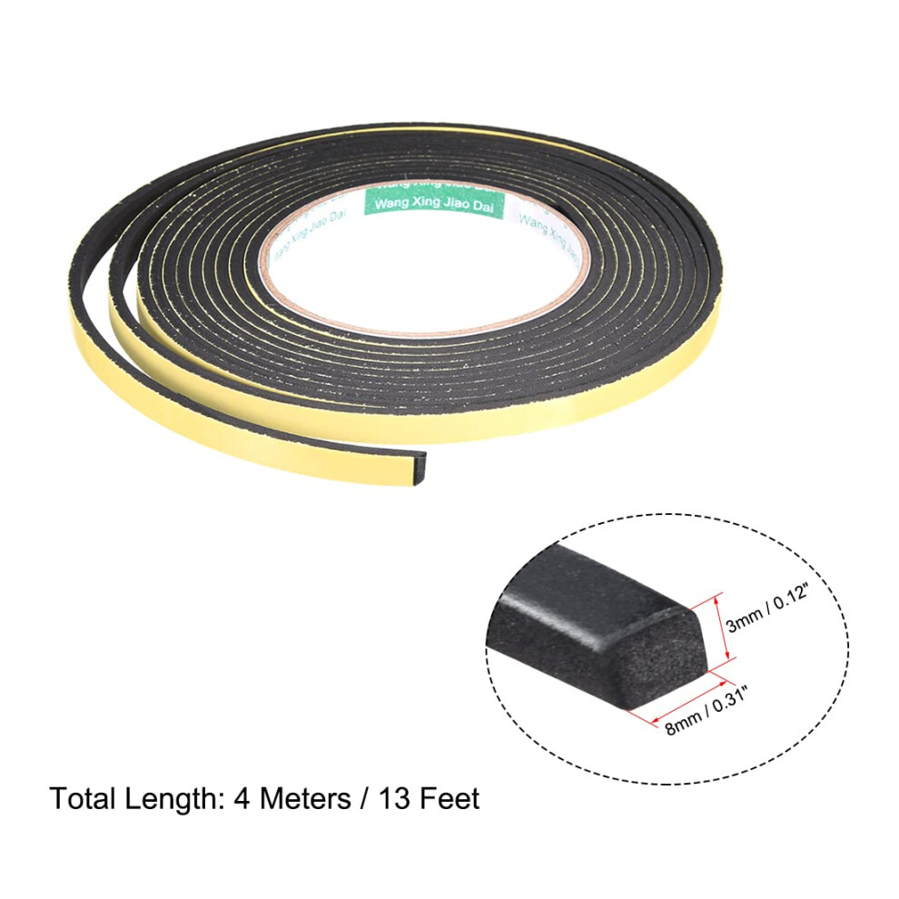 Photos - Other Bathroom Accessories sourcing map Sealing Foam Tape 8mm Wide 3mm Thick 4m13ft Long Self Adh