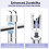 Alyvisun Shower Head Holder with 2 Hooks Adjustable Shower Holder Brac 4