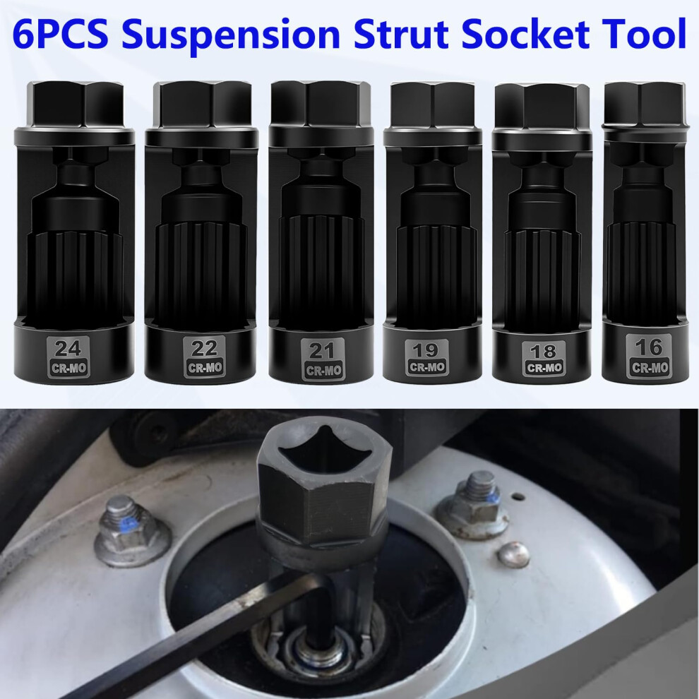 Zktool 6Pcs Suspension Strut Nut Socket Set 16Mm 18Mm 19Mm 21Mm 22Mm 2 5000390370764