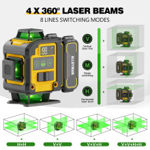 Alloyman Laser Level with Tripod 4x360 Self Leveling Laser Level Gree