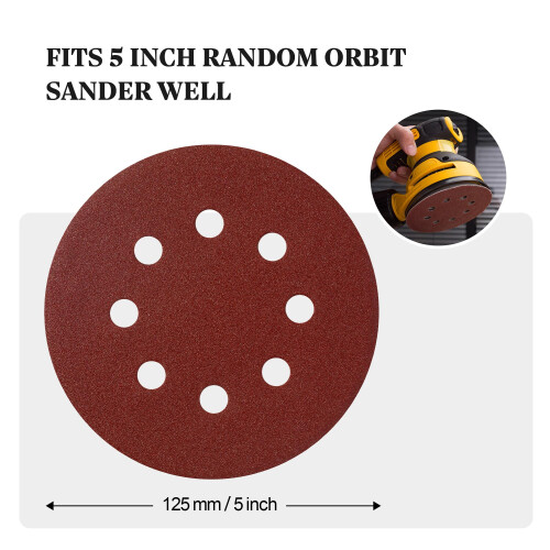 S SATC Sanding Discs 120 Grit 110PCS Orbital Sander Discs 125mm Hook a 2