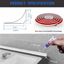 Zayejod 20M Silicone Shower Tray Sealing Strip15mm12mmBath Sink Edgin