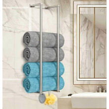 Bathroom Towel Rack for Rolled Towels Wall Mounted Towel Storage Rack