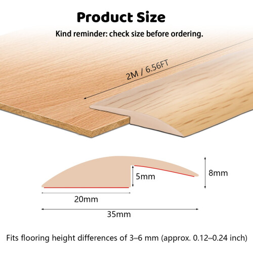 Self Adhesive Floor Transition Strip 2m Threshold Strips for Doorways 1