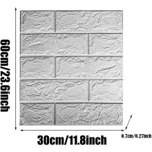10 PCS 3D Brick Wallpaper 1315’’ DIY Self Adhesive Wall Tiles Waterpr