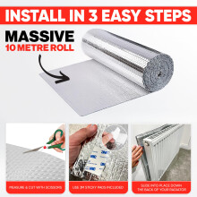 Radiator Foil Reflector Roll 10 Metres – Heat Reflective Insulation Ro