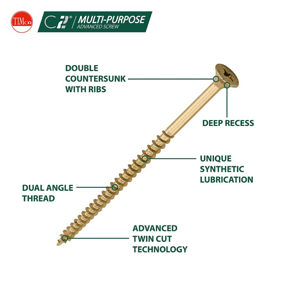 Photos - Nail / Screw / Fastener TIMCO C2 StrongFix MultiPurpose Premium Countersunk Gold Woodscrews 5 