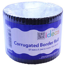 Bright Ideas Corrugated Border Roll for School Displays Black 57mm x 7