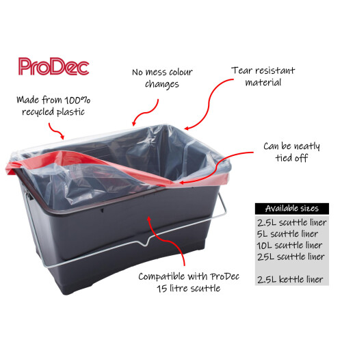 10 pcs 15 litre Recycled Plastic Paint Scuttle Liners for Quick, Mess Free 1