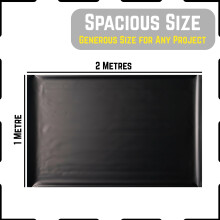 CHESTAF 1M X 2M Black Plastic Sheeting Heavy Duty 180G Thick Polythene