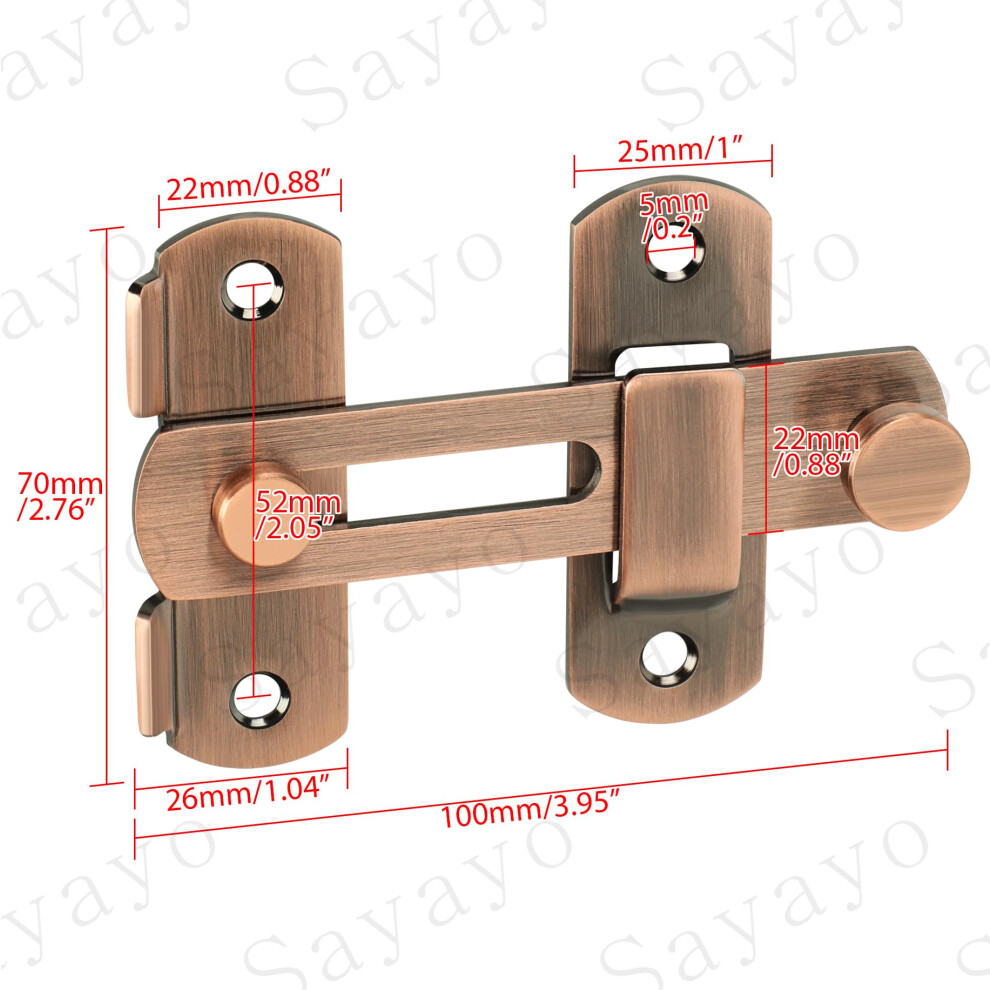 Sayayo Gate Lock Door Latch 180 Small Gate Bolt Sliding Door Lock For 5001086084750