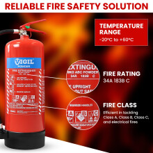 Vigil Dry Powder Fire Extinguisher 9kg ABC Fire Extinguisher with Bra