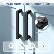 PinLin 10 Pack Kitchen Cabinet Door Handles Stainless Steel Bathroom D