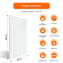 IZODEKOR White Paintable 3D Wall Panels with Natural Stone Effect 1 P