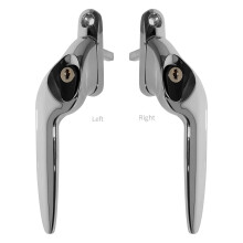 Chrome RightHand Yale UPVC Window Handle Cranked Double Glazing Univer