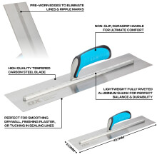 OX Pro Carbon Steel Plasterers Trowel 115 X 457mm