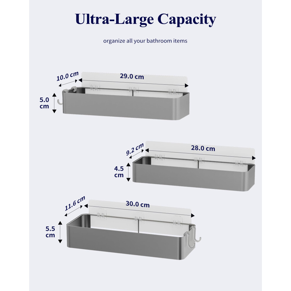 Kitsure 3 Pack Rustproof Shower Caddy 3 Shelves Drillfree Quickdry S 5008081363255