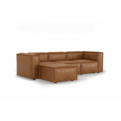 Vibeke 4 Seater Brown Corner Sofa 2